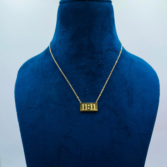 The 11:11 Manifestation Bar Necklace (Anti-Tarnish)