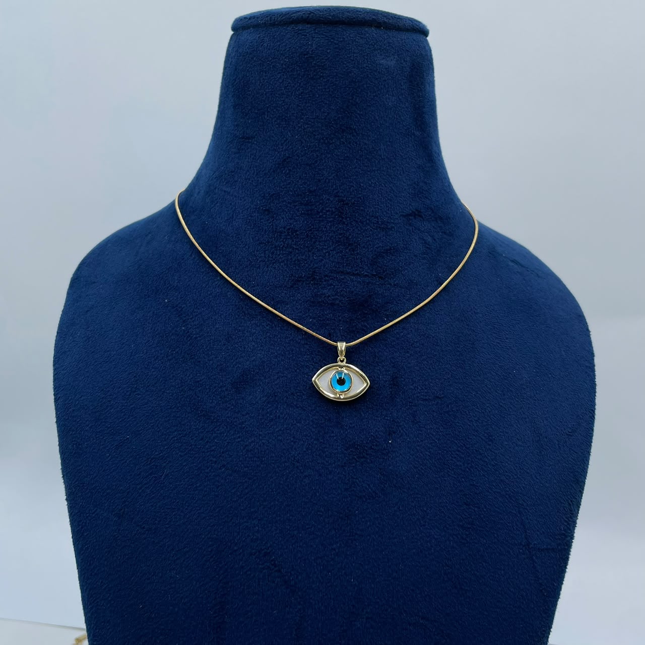 The Talia Mother-of-Pearl Evil Eye Necklace (Anti-Tarnish)